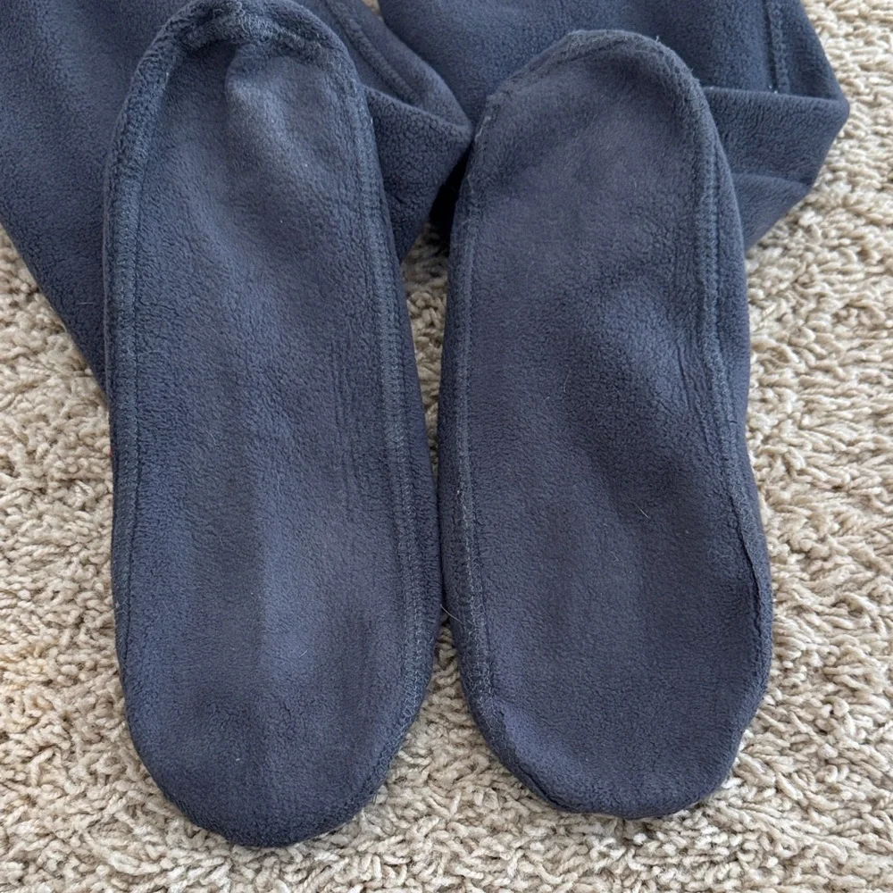 Hunter Charcoal Fleece Cardigan Stitch Tall Boot Liner Socks Womens sz  L (8-10)
